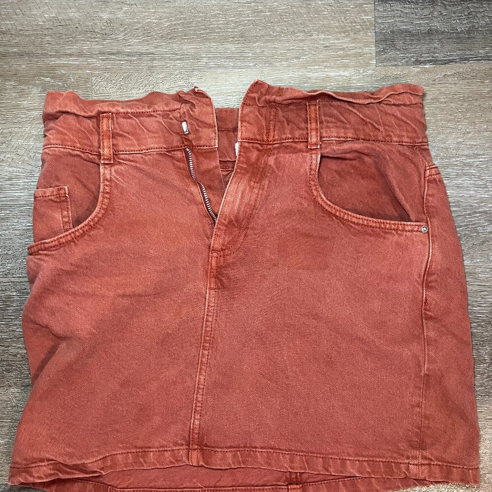 Zara TRF High Waisted Mini Skirt Dusty Rose Pink Med Cottagecore Boho Chic